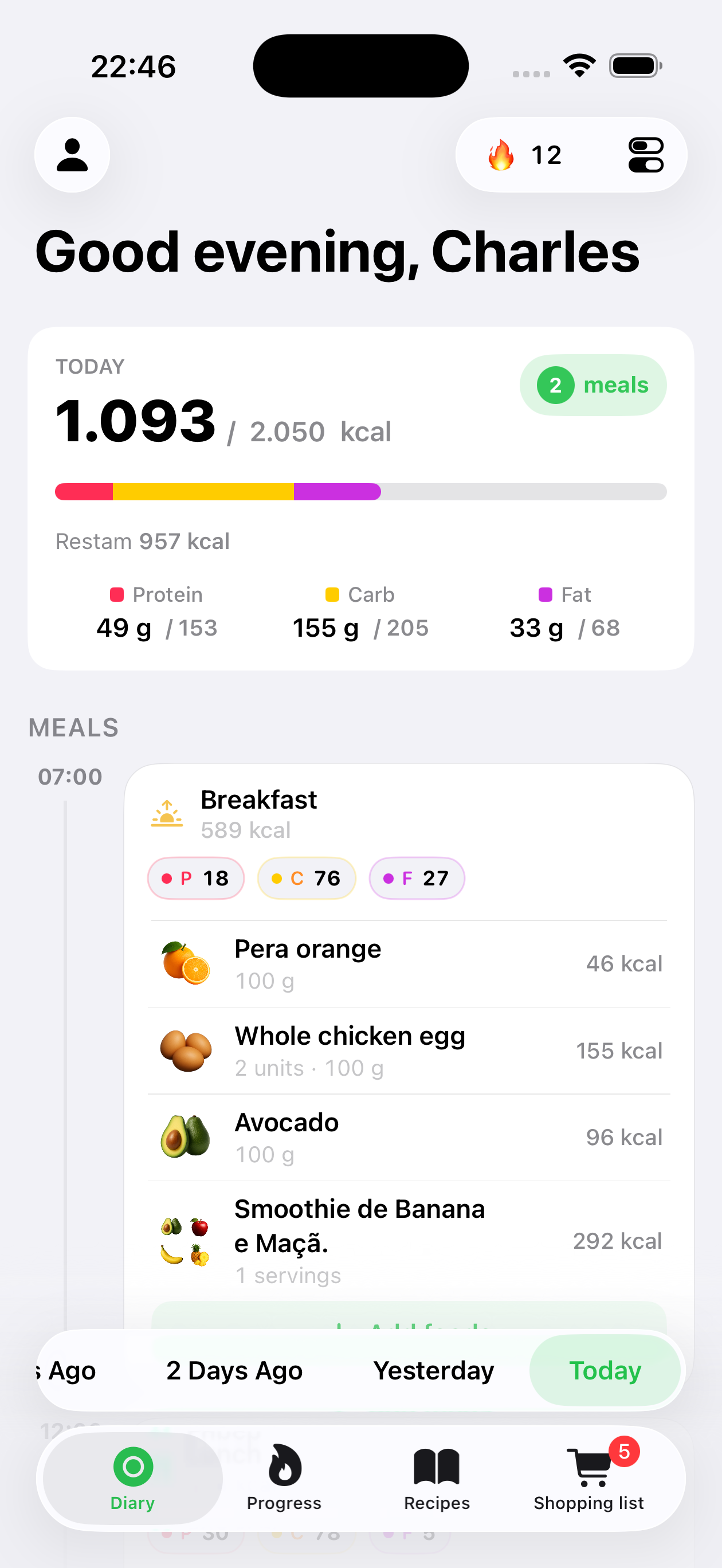 Bacuri home and meal timeline
